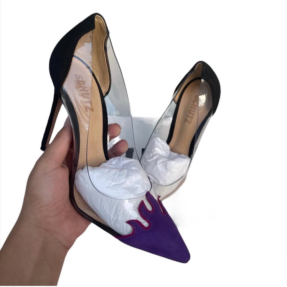Schutz Den Flame Heels Purple Vinyl 6B